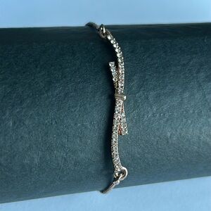 Women’s vintage dainty rose gold tone‎ crystal bracelet one size adjustable